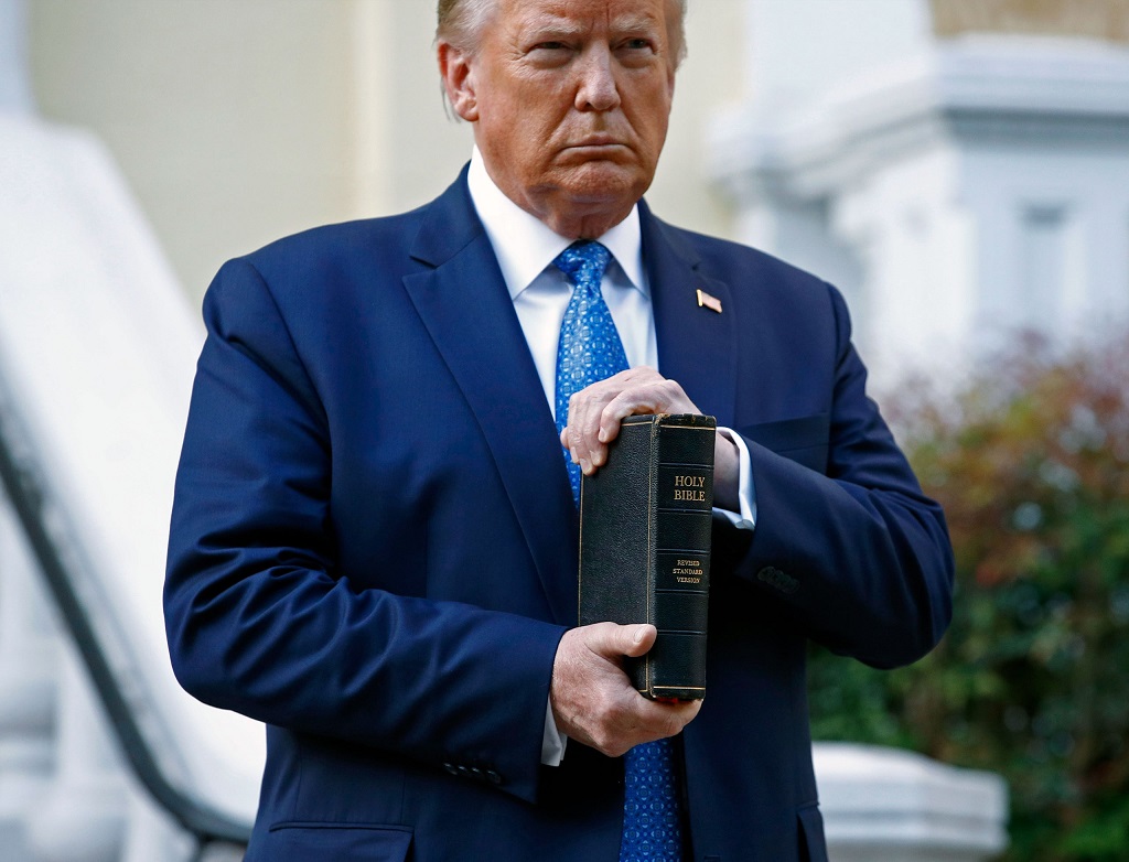 Donald Trump goes to Church with Bible and declares War on Antichrist Army