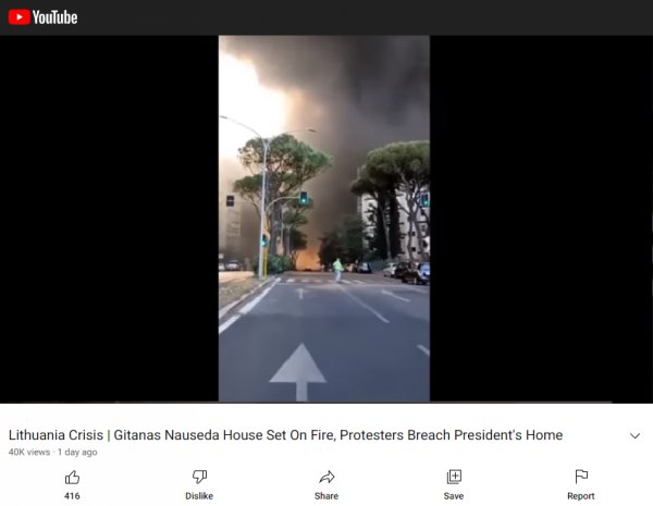 President G.Nauseda House Set On Fire
