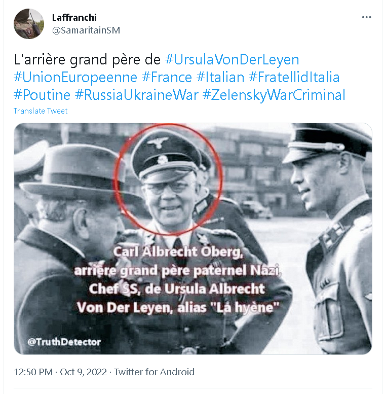 Ursula Von Der Leyen had a Nazi grandfather