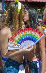 14140970 tel aviv israel june 08 an unidentified israeli lesbians kissing during the annual gay pride march i